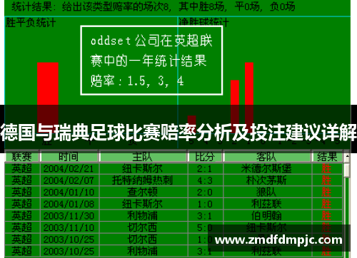 德国与瑞典足球比赛赔率分析及投注建议详解